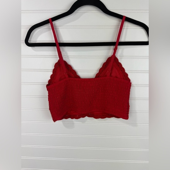 B.O.G Collective women’s red crocheted strapped cropped camo. Size Small. - Picture 2 of 4